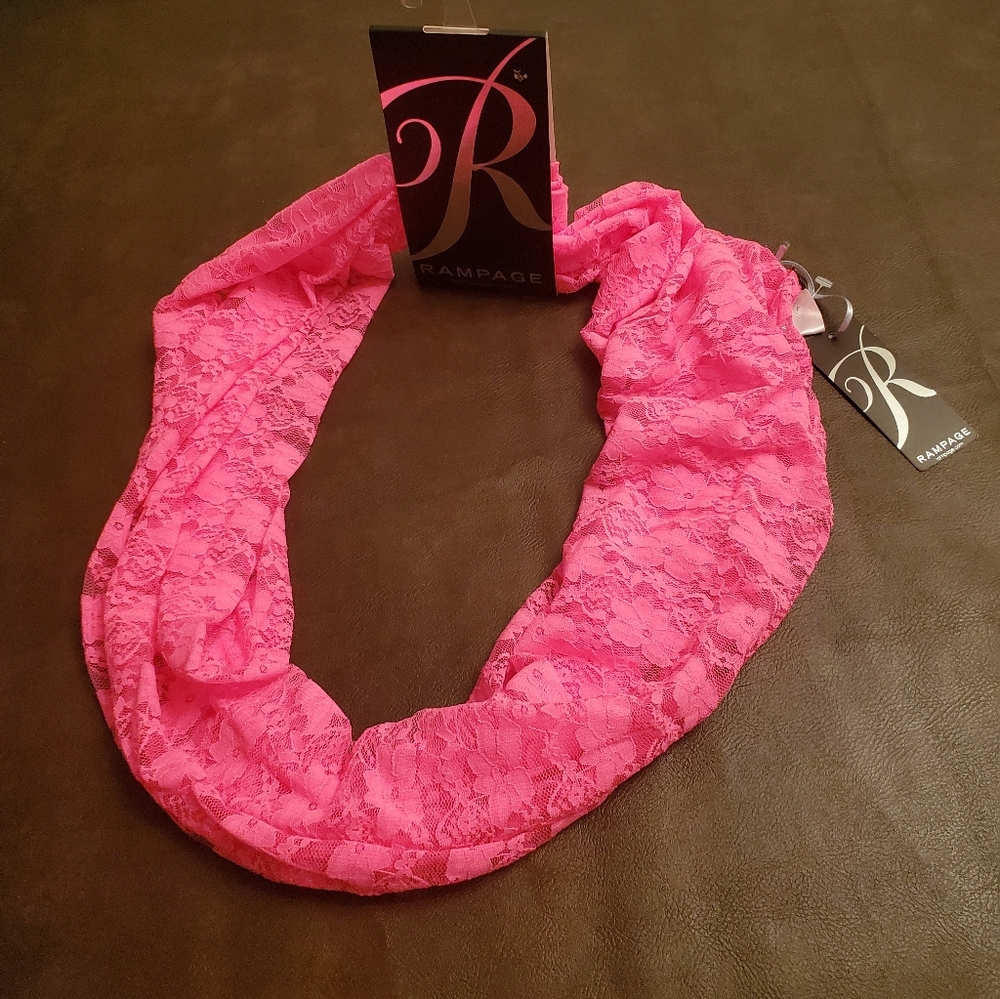 Pink lace infinity scarf (never worn)
